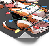 Treeing Walker Coonhound Dog Christmas Lights Sant Poster (Ecke)