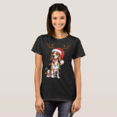 Treeing Walker Coonhound Dog Christmas Lights Sant T-Shirt (Vorne ganz)