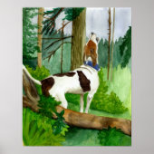 Treeing Walker Coonhound Dog Portrait Poster (Vorne)