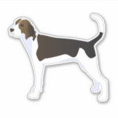 Treeing Walker Coonhound Dog Side View Silhouette Aufkleber (Vorderseite)