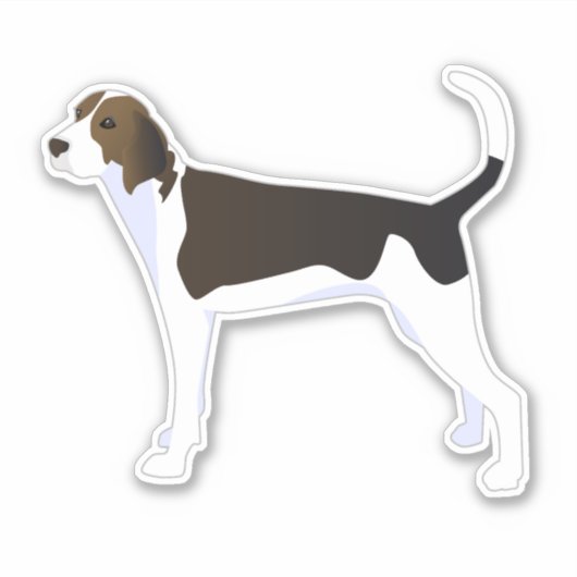 Treeing Walker Coonhound Dog Side View Silhouette Aufkleber (Vorderseite)