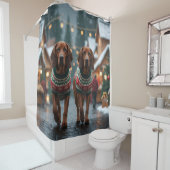 Treeing Walker Coonhound Dogs Christmas Snow  Duschvorhang (Beispiel)