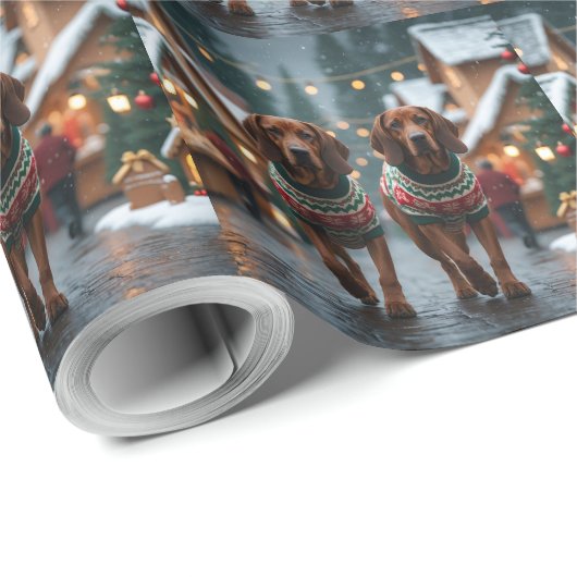 Treeing Walker Coonhound Dogs Christmas Snow Geschenkpapier (Rolleneckpunkt)