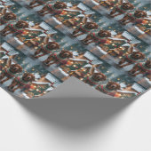 Treeing Walker Coonhound Dogs Christmas Snow  Geschenkpapier (Ecke)