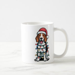 Treeing Walker Coonhound eingewickelt in Weihnacht Kaffeetasse