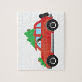 Treeing Walker Coonhound fahren ein Weihnachtsauto Puzzle (Vertikal)