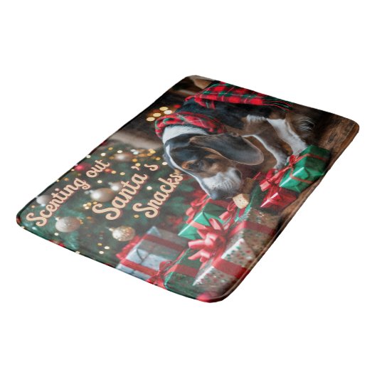 Treeing Walker Coonhound Feiertag Weihnachten Badematte (Schrägansicht)