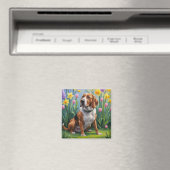 Treeing Walker Coonhound Frühlingsblumenmalerei Magnet (In Situ (Geschirrspüler))