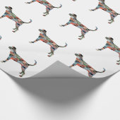 Treeing Walker Coonhound Geometrische Silhouette Geschenkpapier (Ecke)