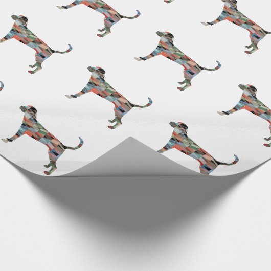 Treeing Walker Coonhound Geometrische Silhouette Geschenkpapier (Ecke)