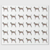 Treeing Walker Coonhound Geometrische Silhouette Geschenkpapier (Flach)