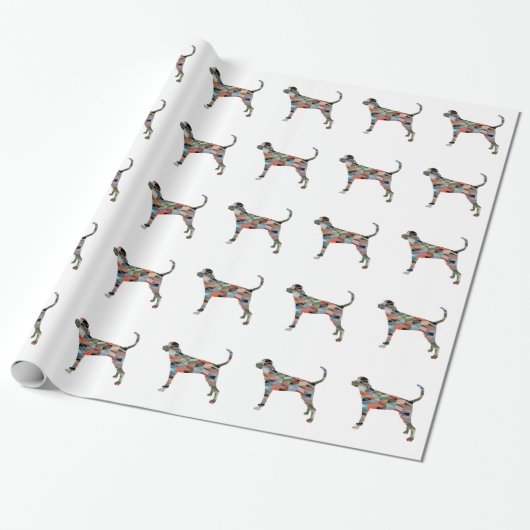 Treeing Walker Coonhound Geometrische Silhouette Geschenkpapier (Ungerollt)