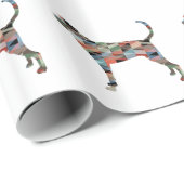 Treeing Walker Coonhound Geometrische Silhouette Geschenkpapier (Rolleneckpunkt)