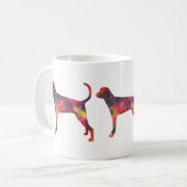 Treeing Walker Coonhound Geometrische Silhouette Kaffeetasse (Vorderseite Links)