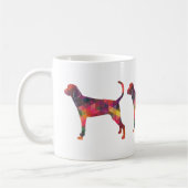 Treeing Walker Coonhound Geometrische Silhouette Kaffeetasse (Links)
