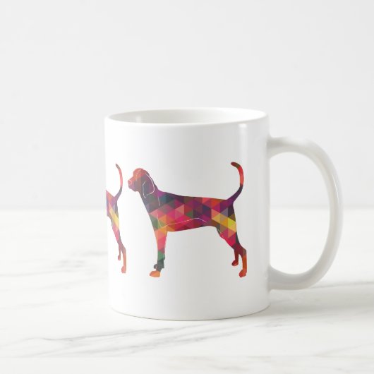 Treeing Walker Coonhound Geometrische Silhouette Kaffeetasse (Rechts)