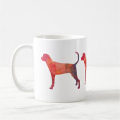 Treeing Walker Coonhound Geometrische Silhouette Kaffeetasse (Links)