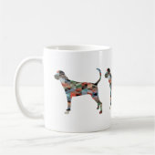Treeing Walker Coonhound Geometrische Silhouette Kaffeetasse (Links)