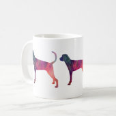 Treeing Walker Coonhound Geometrische Silhouette Kaffeetasse (Vorderseite Links)