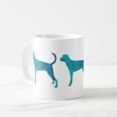 Treeing Walker Coonhound Geometrische Silhouette Kaffeetasse (Vorderseite Links)
