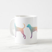 Treeing Walker Coonhound Geometrische Silhouette Kaffeetasse (Vorderseite Links)