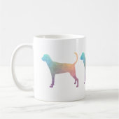 Treeing Walker Coonhound Geometrische Silhouette Kaffeetasse (Links)