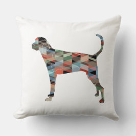 Treeing Walker Coonhound Geometrische Silhouette Kissen