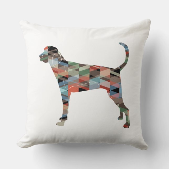 Treeing Walker Coonhound Geometrische Silhouette Kissen (Vorderseite)