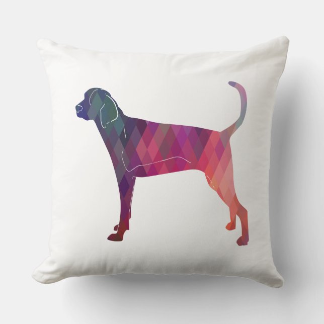Treeing Walker Coonhound Geometrische Silhouette Kissen (Vorderseite)