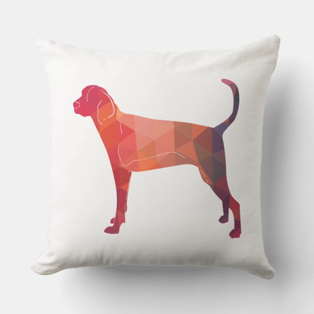 Treeing Walker Coonhound Geometrische Silhouette Kissen (Vorderseite)