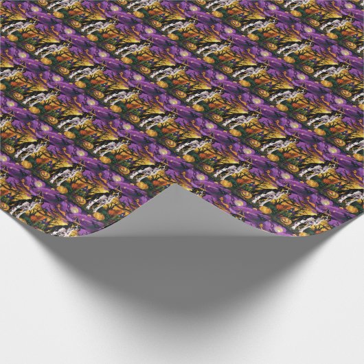 Treeing Walker Coonhound Halloween Hexenkürbis Geschenkpapier (Ecke)