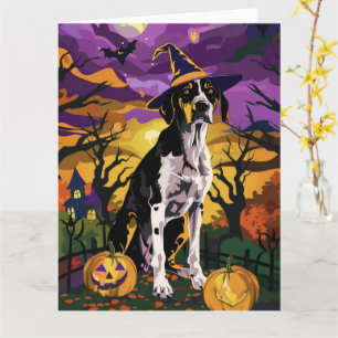 Treeing Walker Coonhound Halloween Hexenkürbis Karte