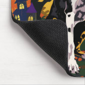 Treeing Walker Coonhound Halloween Hexenkürbis Mousepad (Ecke)