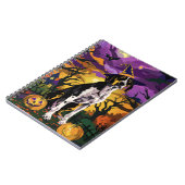 Treeing Walker Coonhound Halloween Hexenkürbis Notizblock (Linke Seite)