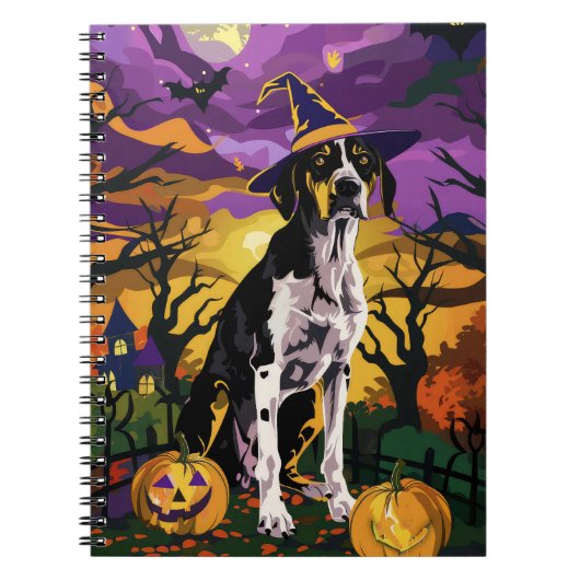 Treeing Walker Coonhound Halloween Hexenkürbis Notizblock (Vorderseite)