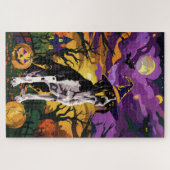 Treeing Walker Coonhound Halloween Hexenkürbis Puzzle (Horizontal)