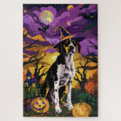 Treeing Walker Coonhound Halloween Hexenkürbis Puzzle (Vertikal)