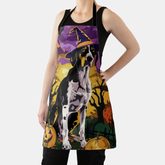 Treeing Walker Coonhound Halloween Hexenkürbis Schürze (InSitu)