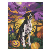 Treeing Walker Coonhound Halloween Hexenkürbis Tischdecke (Vorderseite)