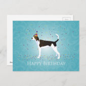Treeing Walker Coonhound Happy Birthday Design Postkarte (Vorne/Hinten)