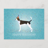 Treeing Walker Coonhound Happy Birthday Design Postkarte (Vorderseite)