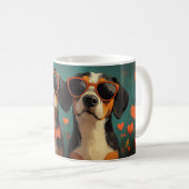Treeing Walker Coonhound Heart Valentine's Day Kaffeetasse (VorderseiteRechts)
