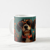 Treeing Walker Coonhound Heart Valentine's Day Kaffeetasse (Vorderseite Links)