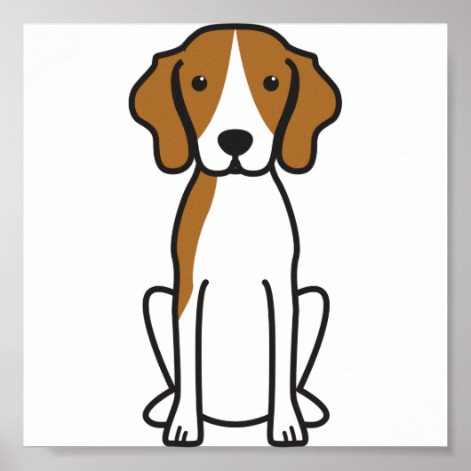 Treeing Walker Coonhound Hund Cartoon Poster (Vorne)