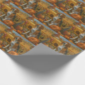 Treeing Walker Coonhound Hund Herbst Erntedank Geschenkpapier (Ecke)