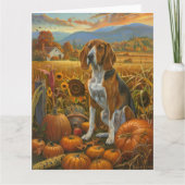 Treeing Walker Coonhound Hund Herbst Erntedank Karte (Vorderseite)