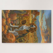 Treeing Walker Coonhound Hund Herbst Erntedank Puzzle (Horizontal)