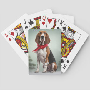 Treeing Walker Coonhound Hund im Schnee Weihnachte Spielkarten