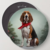 Treeing Walker Coonhound Hund in Schnee Weihnachte Button (Vorne & Hinten)