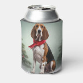 Treeing Walker Coonhound Hund in Schnee Weihnachte Dosenkühler (Kanne Rückseite)
